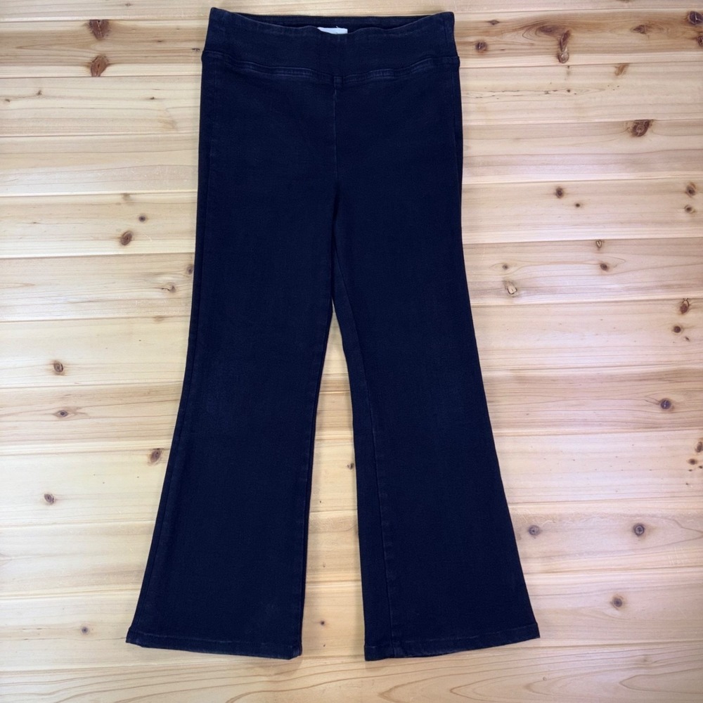 Frame Jeans Womens 1 Black Pull On Jet Set Flared High Rise Crop Denim Jeggings